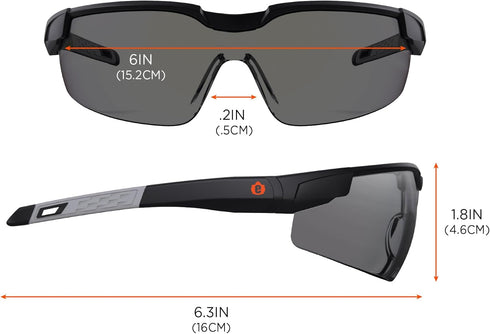 Ergodyne Skullerz Dellenger Anti Fog Safety Glasses with Adjustable Temples, z87...