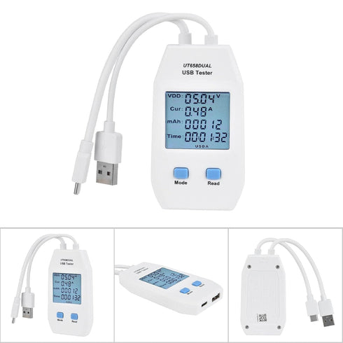 USB Power Meter, USB Detector, UNI T LCD USB Tester Detector Voltmeter Ammeter Digital Power Capacity Tester Meter(UT658 Dual)(UT658 Dual)...