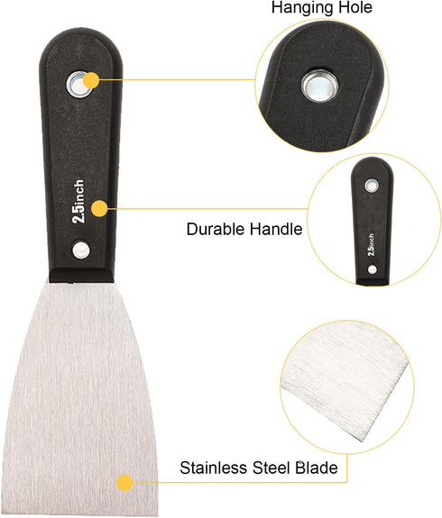 7 PCS Drywall Tools,Putty Knife Scraper Tool,Stainless Steel Paint Scraper Spackle Knife,Drywall Scraper Spackle Taping Knife For Spreading Drywal...