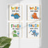 Dinosaur Bathroom Decor, Funny Dinosaur Themed Bathroom Inspirational Quotes Art Print Humorous Quotes Painting, Set of 4 (8”X10”), Unframed...
