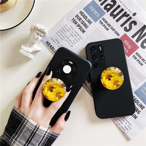 Clear Crystal Glitter Expandible Collapsible Moblile Phone Grip Stand Holder for Smartphones and Tablets Cell Phone Accessory?Sunflower Pattern?...
