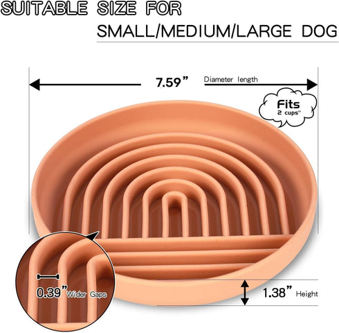 Slow Feeder Dog Bowl,Silicone Puzzle Bowl & Lick Mat,Preventing Choking Dog Bowls,Slow Eating,Healthy Eating,Anti Gulping Slow Feeding Dog Bowl,Di...
