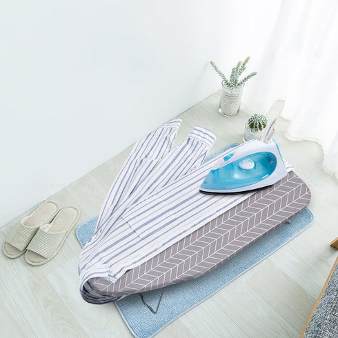 Small Ironing Board Cover Scorch Resistant, Cotton Iron Cover with Padding Heat Reflective Heavy Duty Pad … (Grey arrow, 12.5"x32")...