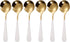 Soup Spoons Stainless Steel 304 Stainless Steel Round Head Spoons Modern Thick Short handle 304 Stainless Spoons Used for Soup, Grain, Dessert, Fr...