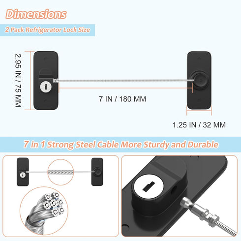 AOSITE Mini Fridge Locks for Kids No Drill Refrigerator Locks for Adults Cupboard Lock Child Safety Locks for Cabinets Drawer Locks Freezer Lock B...