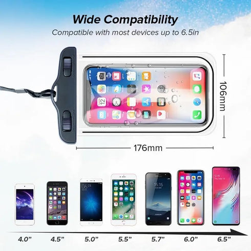 Universal Waterproof Phone Pouch Cellphone Dry Bag with Detachable Lanyard for iPhone 14 13 12 11 Pro Max Plus XS XR X 8 Galaxy S23 S22 S21 S20 Pi...