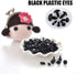 Swpeet 190Pcs Black Assorted Sizes Plastic Safety Eyes and 10 Pcs Noses Set for Doll, Puppet, Plush Animal Making and Teddy Bear...