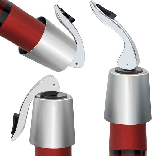 3 Pack Stainless Steel Wine Stoppers, Reusable Wine Bottle Stopper Sealer with Silicone Plug, Beverage and Wine to Keep Fresh, Ideal Gift for Wine...