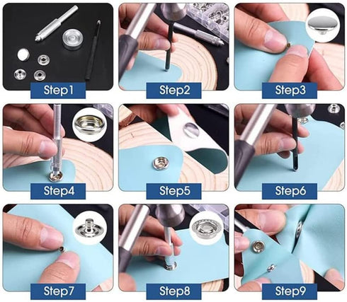 240 Pieces Stainless Steel Snap Fastener Kit, BetterJonny 15mm Snap Button Press Stud Cap with 3 Setting Tools Storage Box for Marine Boat Canvas ...