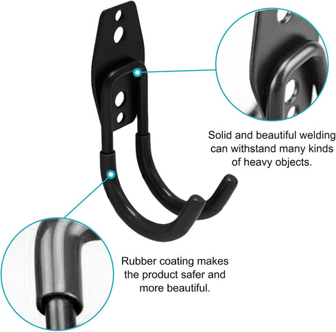 Eagles Garage Hooks, Heavy Duty Tool Hangers for Garage Wall Utility Wall Mount Garage Hooks and Hangers with Anti-Slip Coating Organizing Ladder,...