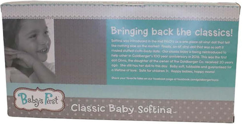 Baby's First Goldberger 11" Slush Molded Baby Doll Bathtime Softina with White Towel African American. A Realistic and Lightweight Soft Body Baby ...