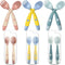 Toddler Utensils Baby Spoons and Forks Set with Case Bendable Self Feeding Training Flatware Silicone Spoon Fork for Kids Babies Children Handle T...
