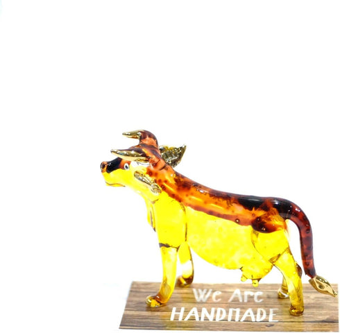 Handmade Cow Art Glass Blown Pet/Wild Animal Figurine...