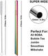 Reusable Boba Smoothie Straw Rainbow Metal Straws Wide Thick Fat Angled Tip Sharp End Straw for Milkshake Jumbo Bubble Tea Straws With Carry Case ...