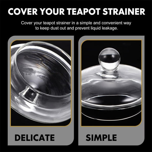 UPKOCH Tea Steeper Tea Steeper 4 Pack Glass Teapot Lid Replacement Teapot Strainer Covers Tea Filters Lids Tea Steepers Covers Teapot Spare Part G...