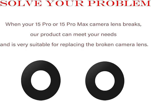 3pcs/Set Camera Lens Replacement for iPhone 15 Pro 6.1 inch Camera Lens Rear Glass Replacement with Pre-Installed Adhesive + Repair Tool Kit, Anti...