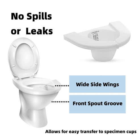 Urine Collection Hat for Toilet, Female Urinal Stool Sample Collection Kit, Toilet Hats to Catch Urine Cups Pee Cup Urine Collector for Women (4 P...