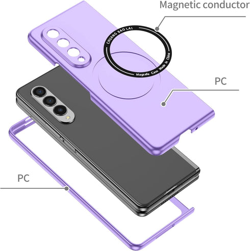 CCSamll Magnetic Phone Case for Samsung Galaxy Z Fold3 5G Compatible with Magsafe, Military-Grade Shockproof Case with Built-in Magnet Circle for ...