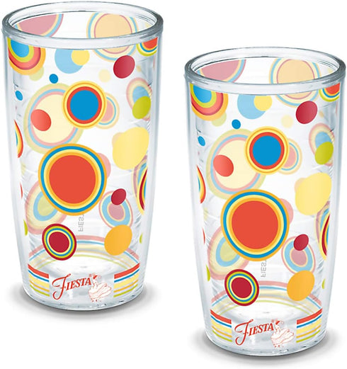Tervis Made in USA Double Walled Fiesta Insulated Tumbler Cup Keeps Drinks Cold & Hot, 16oz - 2pk, Poppy Dots...