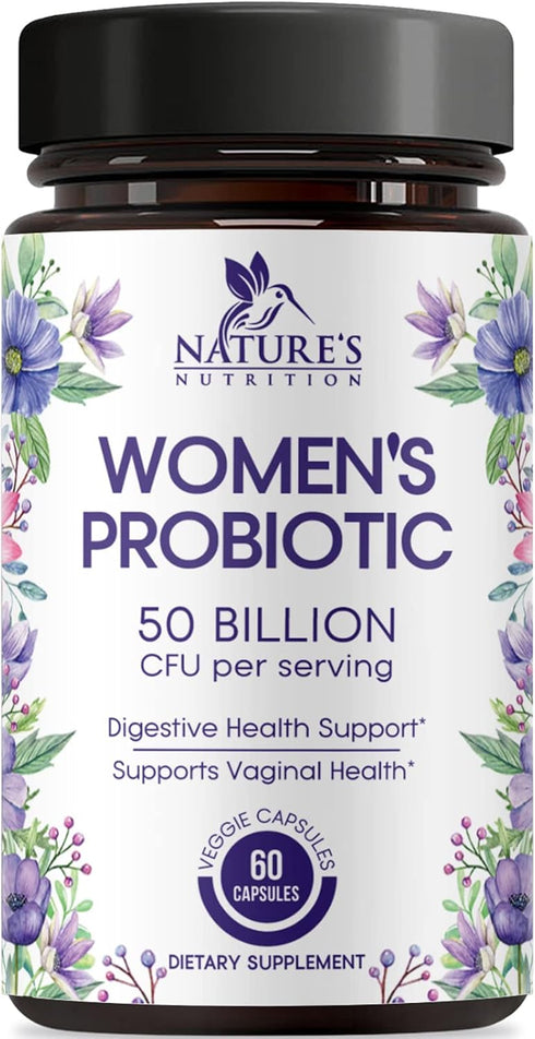 Probiotics for Women's Digestive Health, 50 Billion CFU for Vaginal pH, Gut Health & Immune Support, Daily Probiotic Supplement for Feminine Healt...