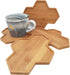 4PCS Mosaic Bamboo Coasters for Crafts, Blank Base Trays, Drinking Cup Coaster, Plant Coaster, Art Plate,DIY Mosaic Supplies (Hexagonal Platter)...