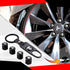 Universal Car Wheel Tire Stem Air Cap Cover, Valves Anti-Theft Aluminum Alloy Guard with Wrench Keychain Compatible with Tesla Model X S 3 Y...