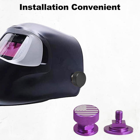 Welding Hood Pipeliner Helmet Fasteners, Purple American USA Flag Pattern Aluminum Helmet Pipeliner Headgear Replacement Parts Accessories Screws ...