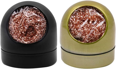 Welding Soldering Iron Tip Cleaner Kit, with 2 PCS Solder Tip Cleaning Wire and 2 PCS Holder, Soldering Brass Sponge Tip Cleaner for Cleaning Sold...