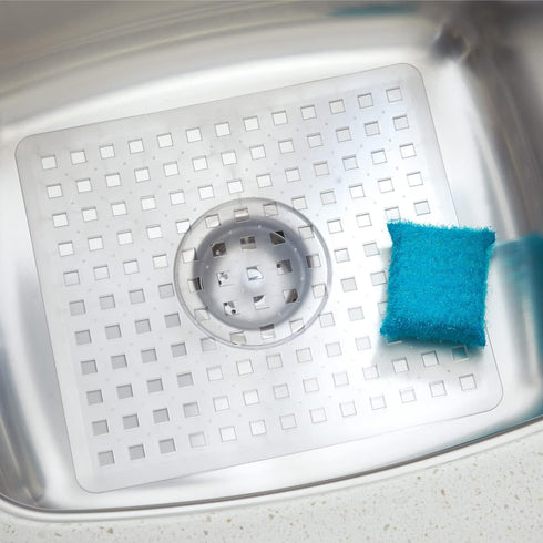 iDesign Plastic Kitchen Sink Protector Grid for Kitchen, Bathroom, Basement, Garage, The Euro Collection - 11" x 12.5", Clear...