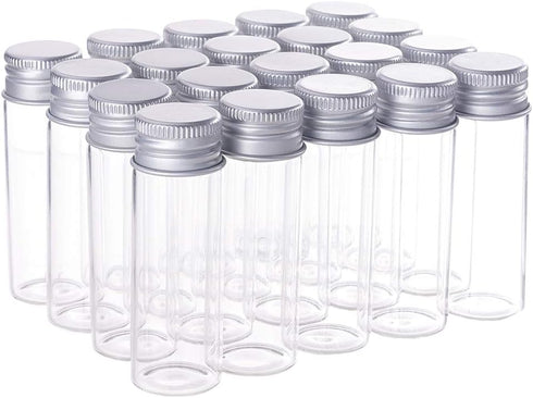 BENECREAT 20 Pack 15ml/0.5oz Glass Bottles Sample Vials with Screwed Aluminum Caps for Wishing Message Bottle, Sample Liquid, Arts & Crafts, Weddi...