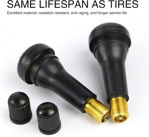 UGSHY 5 PCS Snap-in Tire Valve, TR414 Short Valve Stem, for Tubeless 0.45 Inches Rim Holes on Standard Vehicle Tires (Black)...