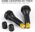 UGSHY 5 PCS Snap-in Tire Valve, TR414 Short Valve Stem, for Tubeless 0.45 Inches Rim Holes on Standard Vehicle Tires (Black)...