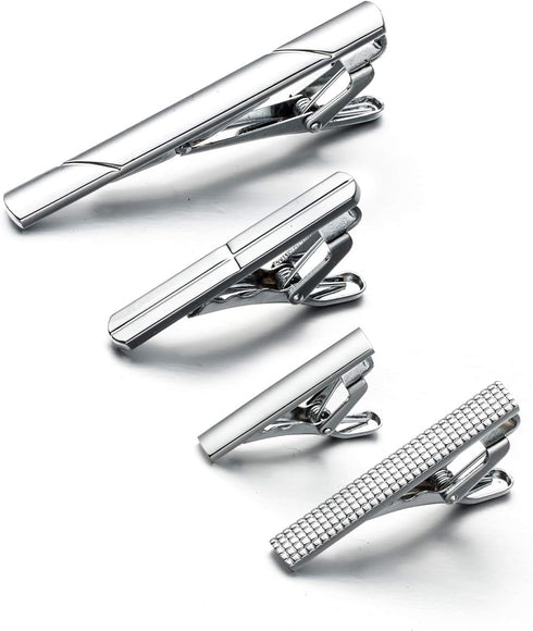 Tie Bars for Men Skinny Regular Necktie, Length 1.5 Inch-2.3 Inch, Tie Clips Set in Gift Box...