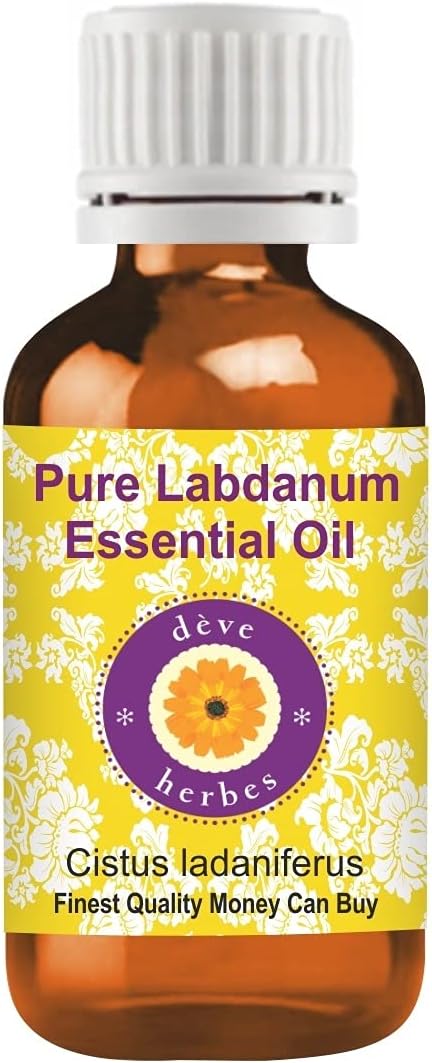 Deve Herbes Pure Labdanum Essential Oil (Cistus ladaniferus) Steam Distilled 10ml (0.33 oz)...