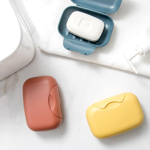 4 Pcs Travel Soap Box Holder, Portable Leak Proof Soap Dishes Container with Lid, Waterproof Plastic Soap Case Tray for Home Kitchen Bathroom Hiki...