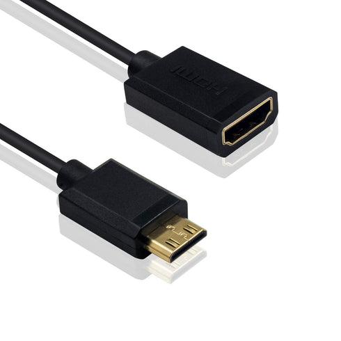 Duttek Mini HDMI to HDMI Cable, HDMI to Mini HDMI Coiled Cable, Mini HDMI Male to HDMI Female Adapter Cable Support 1080P Full HD, 3D, for Camera,...