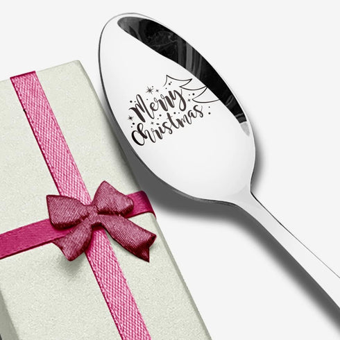 Merry Christmas Spoon Engraved Stainless Steel for Women Men Friends, Best Teaspoon Coffee Spoons Holiday Spoon Christmas Housewarming Gifts...