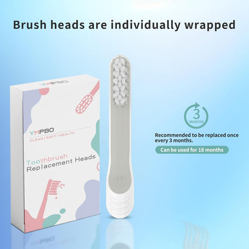 Toothbrush Replacement Heads for Quip Electric Toothbrush Adult, 6 Pack Replacement Heads, Soft Bristles, White...