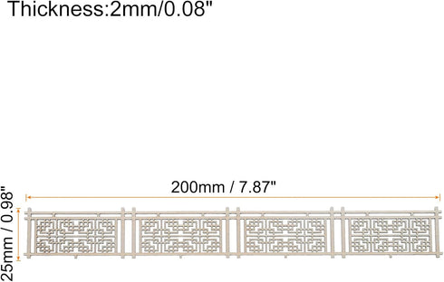 MECCANIXITY 2pcs 7.87 Inch Miniature Garden Fence, Mini Ornament Wood Picket Fence Decorative for Dollhouse Home, DIY 0.08" Wood Classical Style...