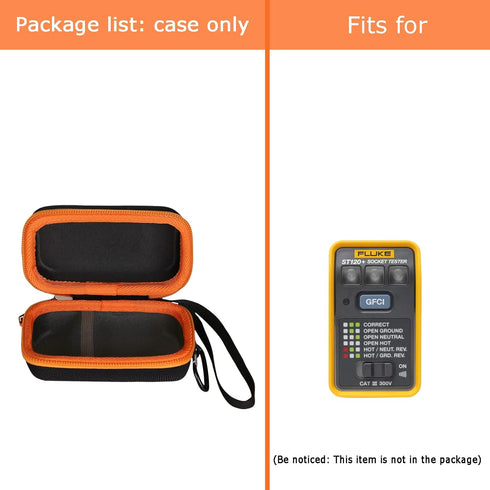 Hard Travel Carrying Case Compatible With Fluke ST120+ GFCI Socket Tester with Audible Beeper?Shockproof Storage Bag (Case Only)...