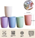 Eco-friendly Unbreakable Reusable Drinking Cup for Adult(12 OZ), Wheat Straw Glasses Healthy Tumbler Set 5-Multicolor, Dishwasher Safe...
