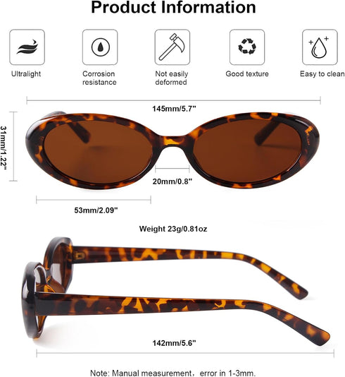 90s Sunglasses for Women Men Retro Oval Sunglasses Glasses...