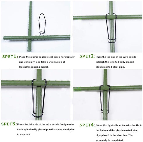 20Pcs Plant Cages Connector Vegetable Trellis Wire Clip Plantn Cages Steel Buckle Fixing Clamp for Build Home Garden Greenhouse Plants Climbing Pi...