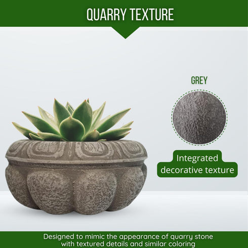 Elly Décor Plastic Cantera Planter 10x5 in. Pot Cantera Design Decorative for Indoor and Outdoors Plants Round Flower Pot White cantera...