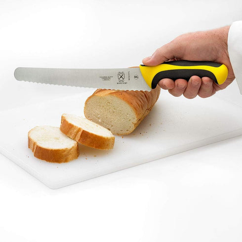 Mercer Culinary Millennia Colors Bread Knife, 10-Inch Wavy Edge Wide, Yellow...