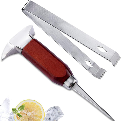 Ice Pick Stainless Steel, Ice Crusher Wood Handle for Breaking Ice, Ice Picks for Kitchen, Bars, Bartender....