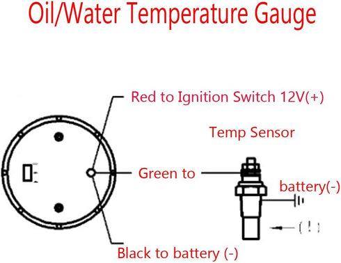 2" 52mm Black Car Auto Digital Blue LED Light Water Temp Fahrenheit F LED Gauge...