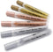 Gold Paint Pens with Silver,Rose Gold, Acrylic paint Pens for Rock Painting, Wood, Fabric, Glass, Canvas, Scrapbooking, Card DIY Metallic Acrylic ...