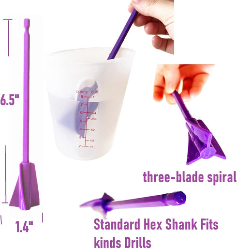 Silicone Resin Measuring Cups Tool Kit, 2PCS 250ml Measuring Cups for Epoxy Resin, 4pcs Resin Mixer Paddles Stir Sticks,Mixing Tools for Resin,Mol...
