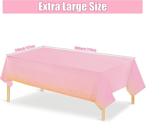 Breling 3 Pieces Dot Tablecloth Confetti Rectangle Plastic Disposable Table Cover for Birthday Wedding Baby Shower Engagement Anniversary Bachelor...